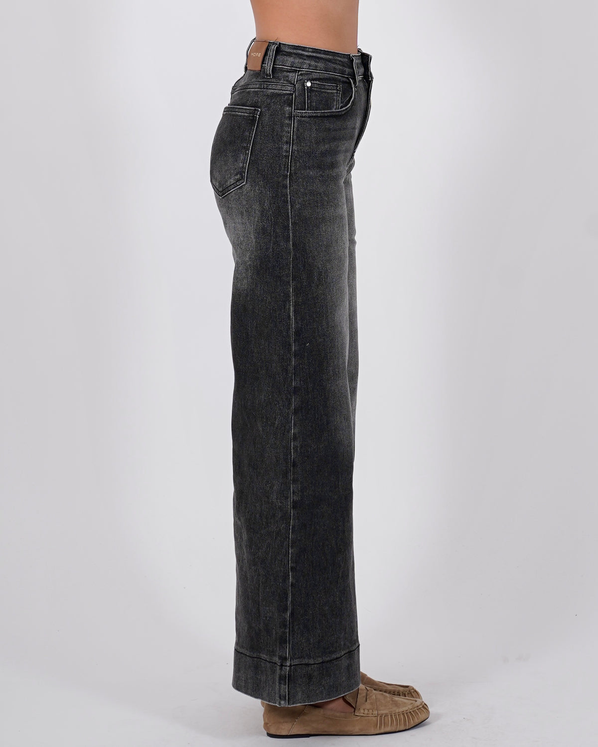 Jeans stretch gamba larga con vita regolare  - Copacabana