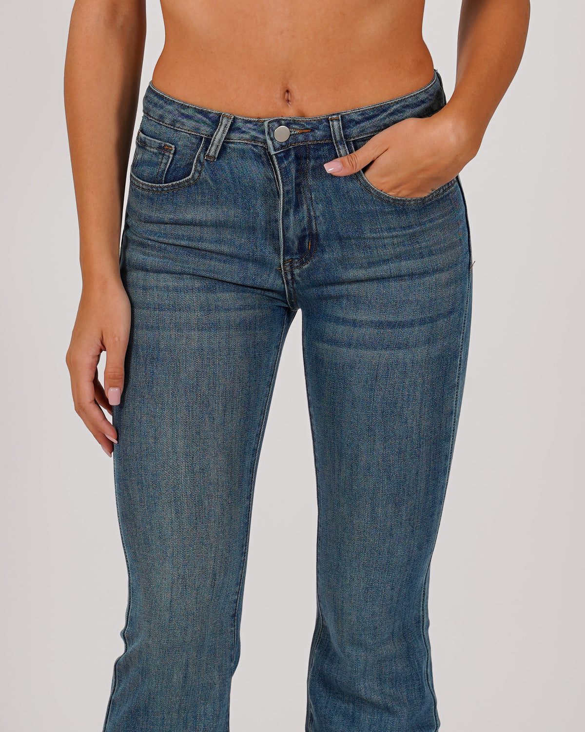 Jeans stretch gamba larga con vita regolare  - Olimpica