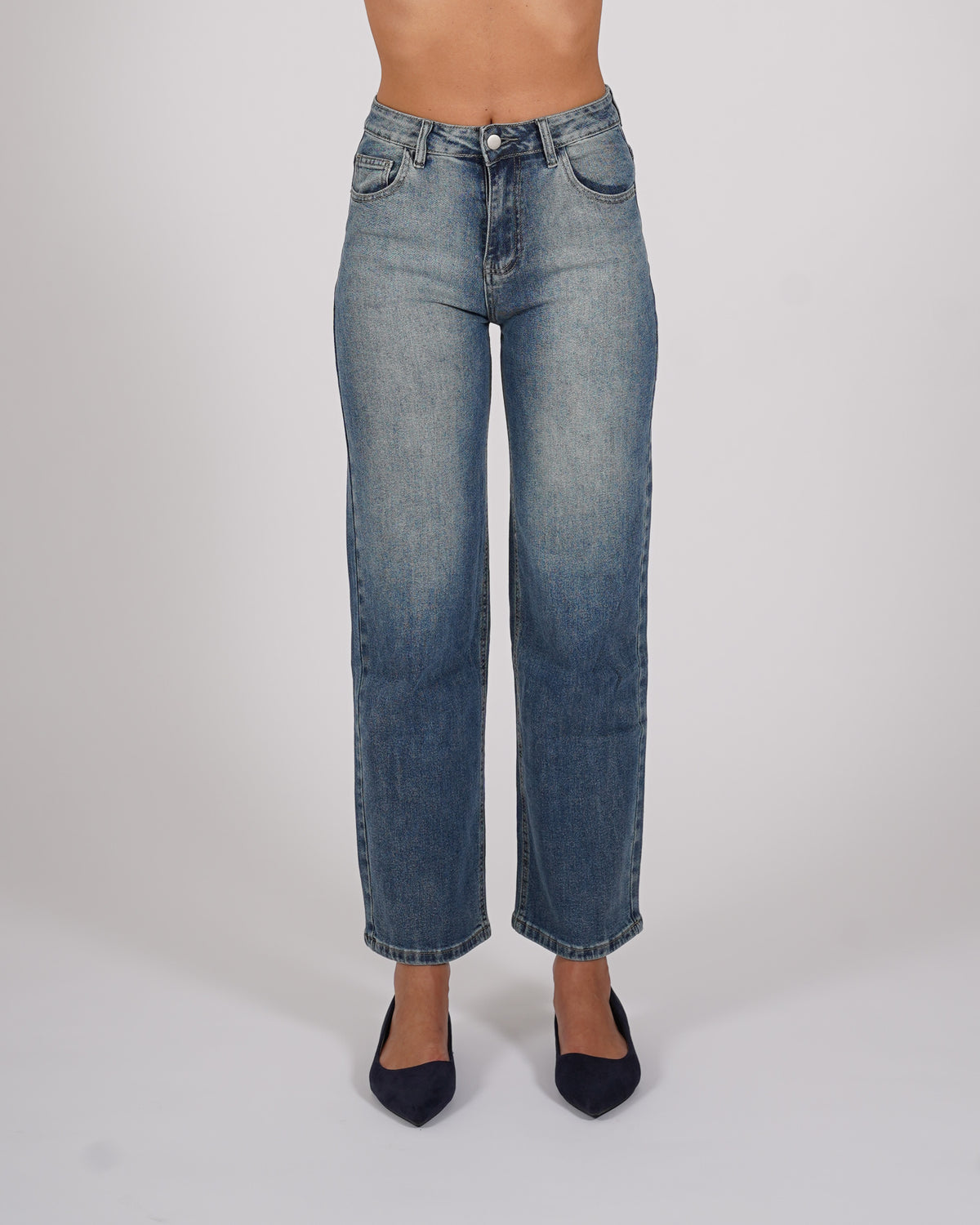 Jeans stretch gamba larga con vita regolare  - Calavera