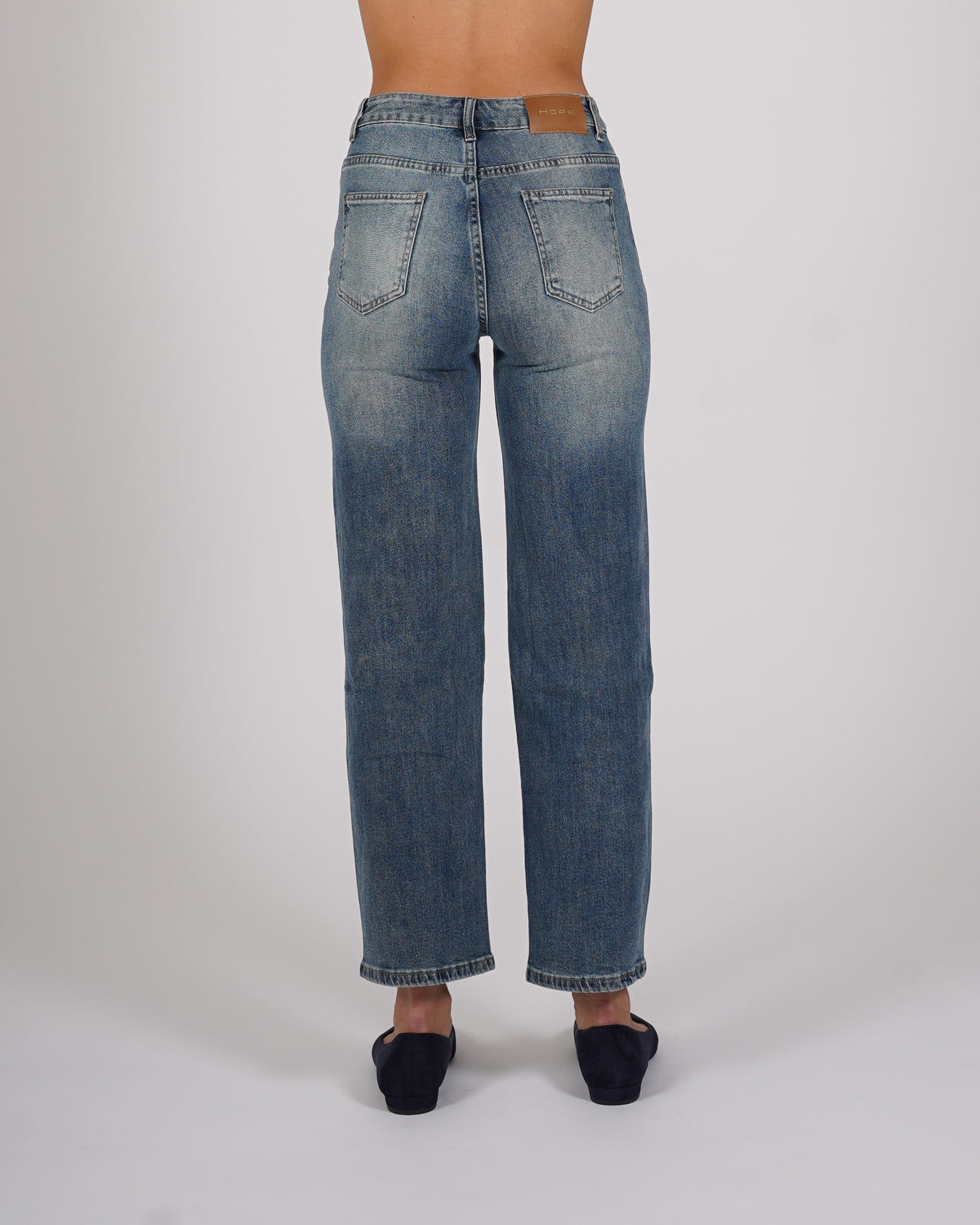Jeans stretch gamba larga con vita regolare  - Calavera