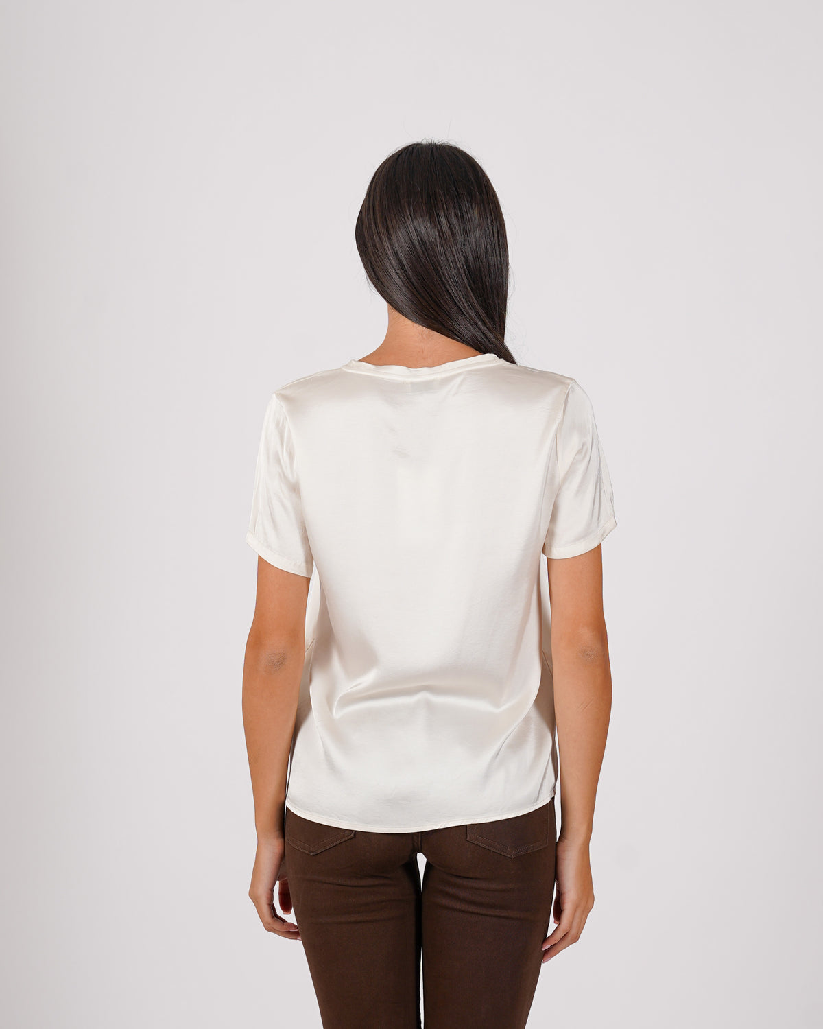 Blusa scollo a v in mano raso - Bratislava