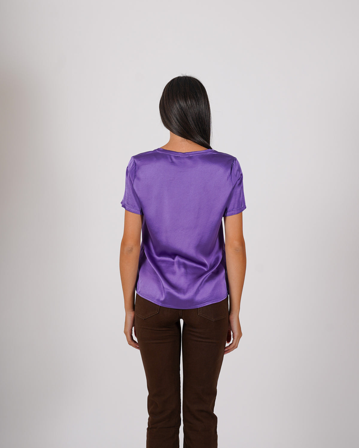 Blusa scollo a v in mano raso - Bratislava