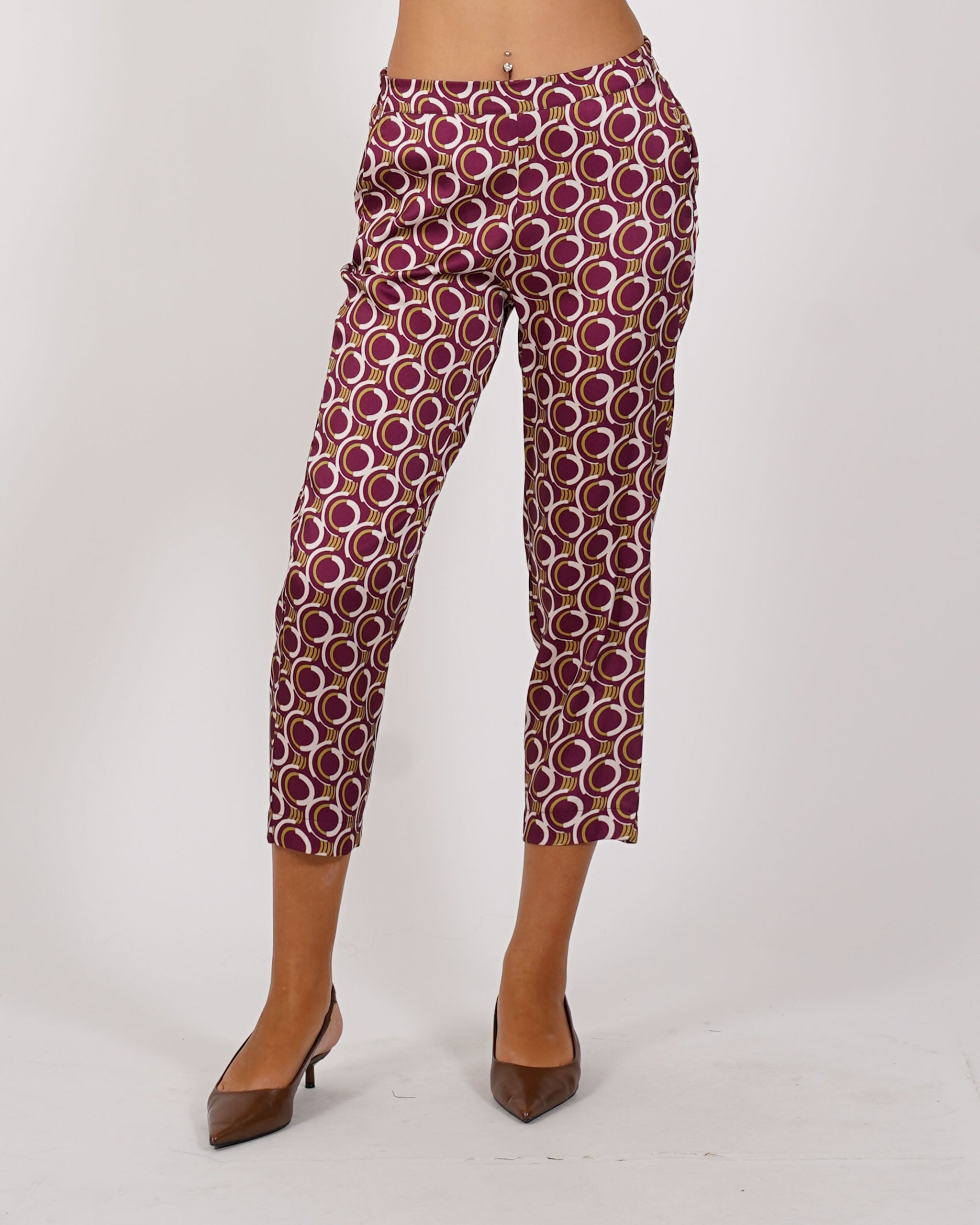Pantaloni slim fit con elastico in tessuto fluido - Arabia