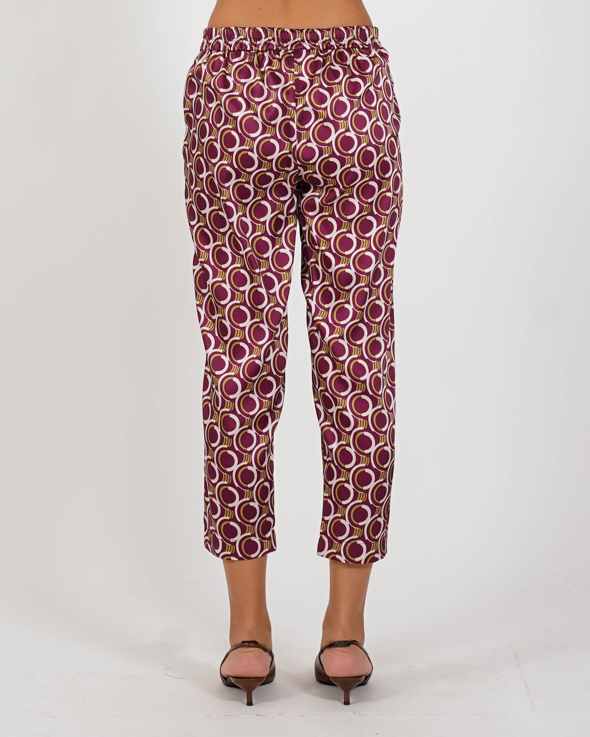 Pantaloni slim fit con elastico in tessuto fluido - Arabia