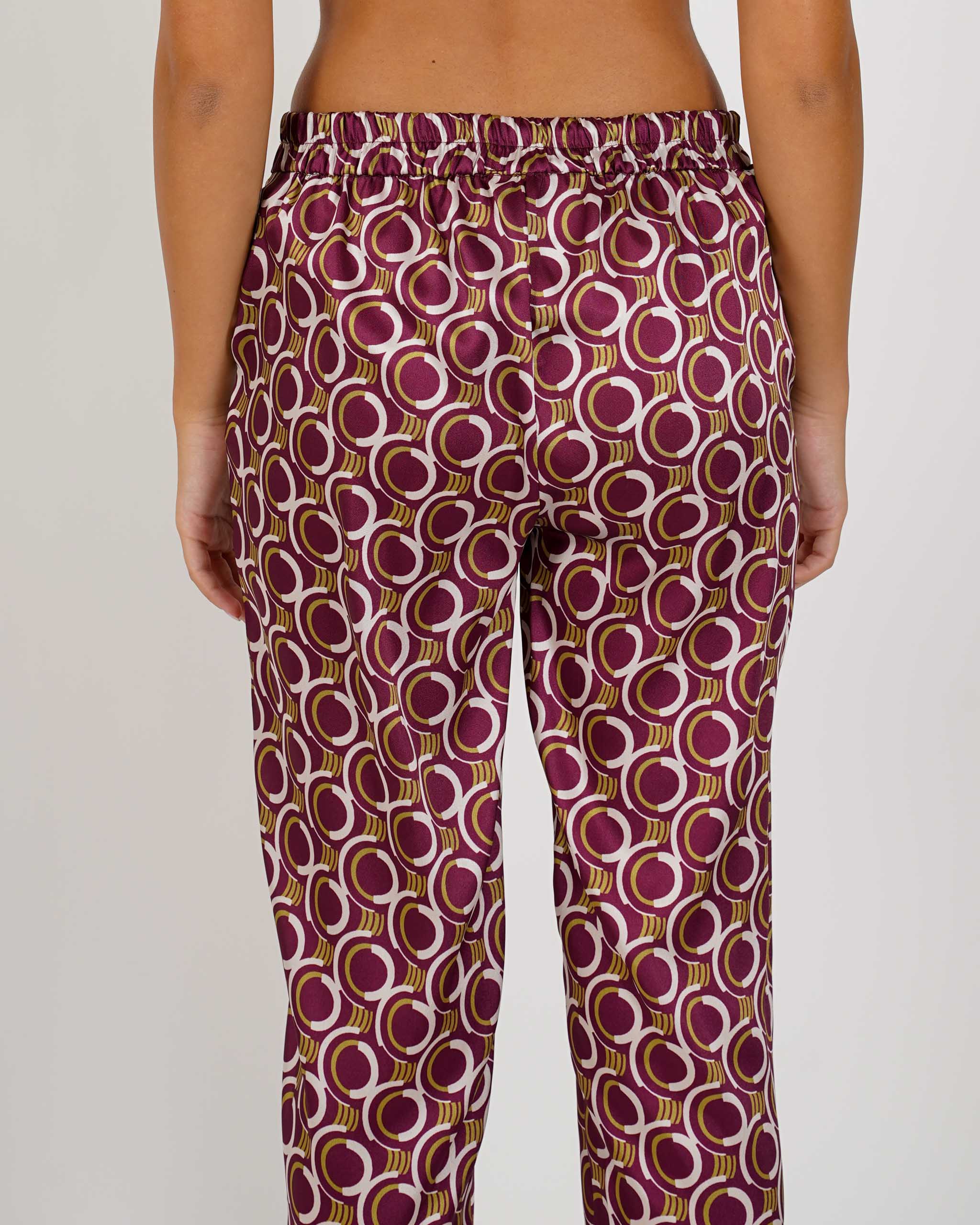 Pantaloni slim fit con elastico in tessuto fluido - Arabia