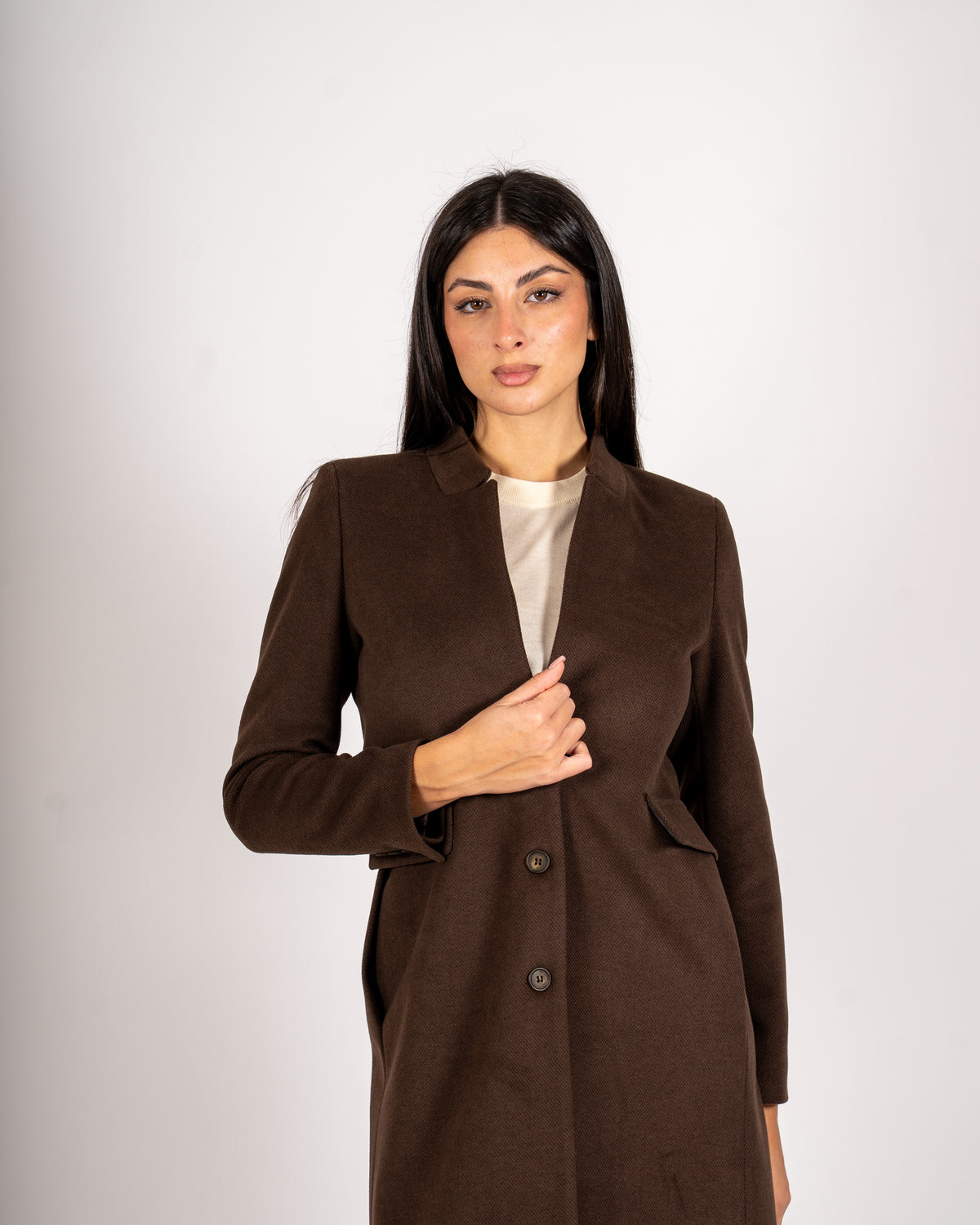 Cappotto monopetto in mano lana - Adriele