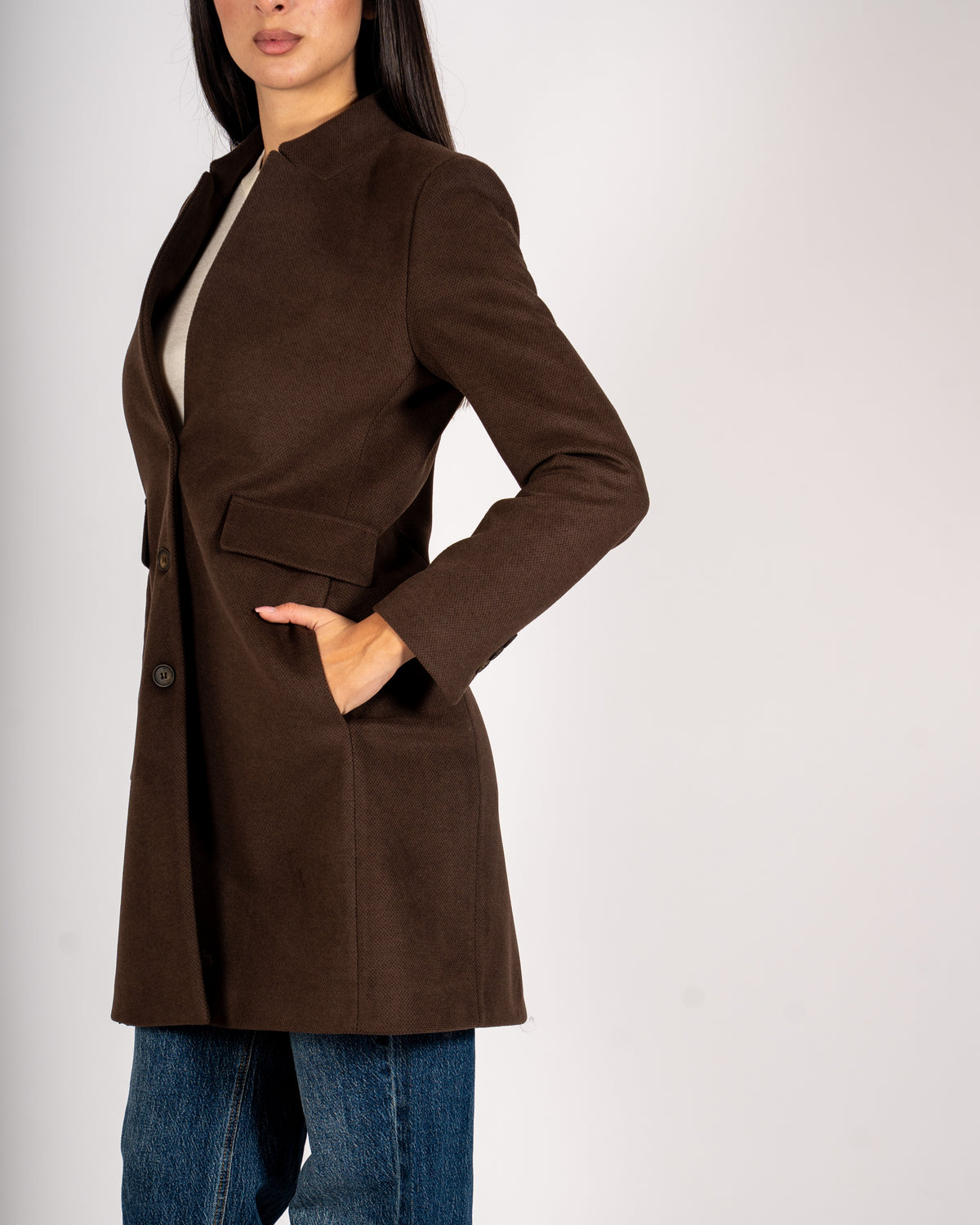 Cappotto monopetto in mano lana - Adriele