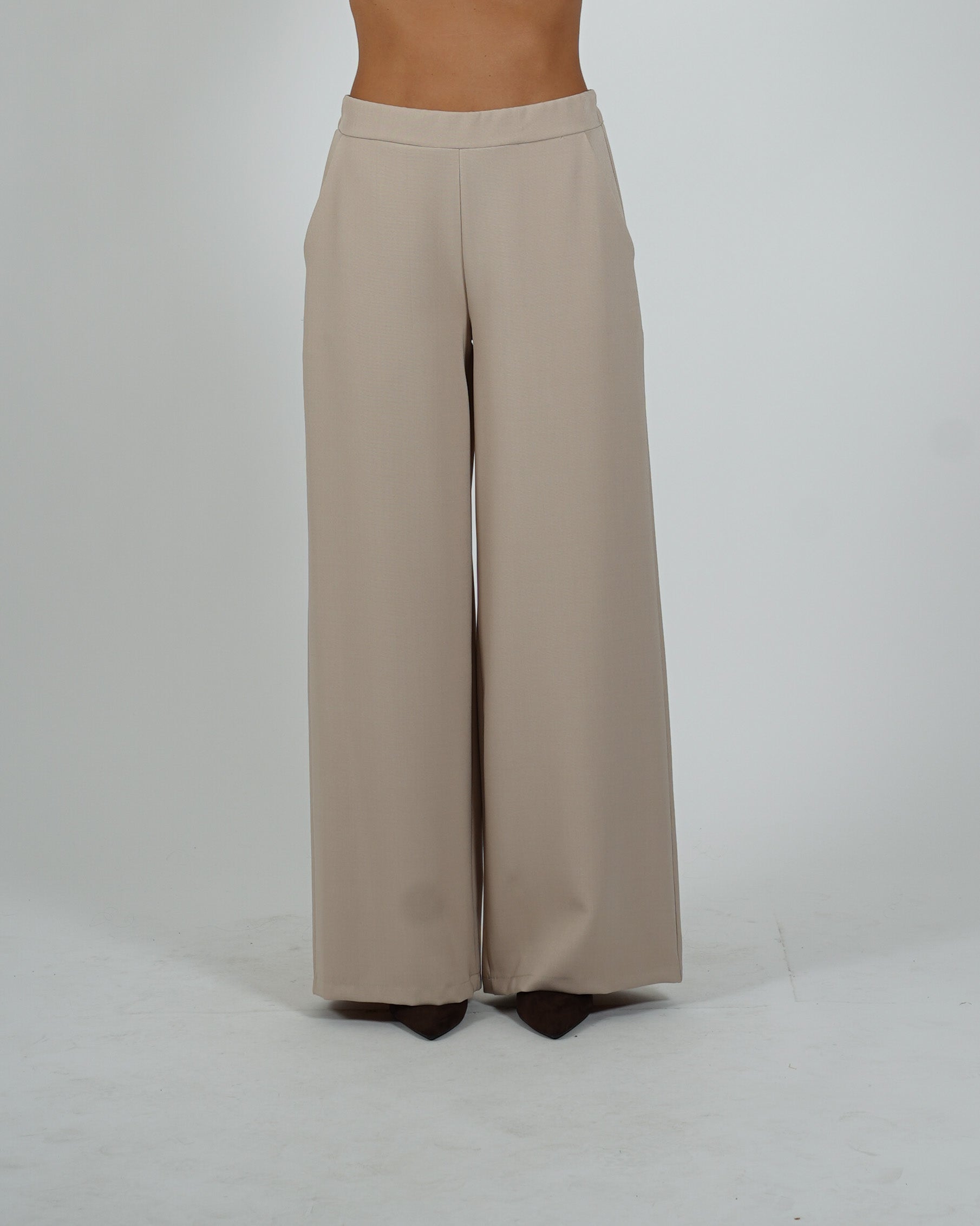 Pantaloni con baschina e gamba larga - Concetta