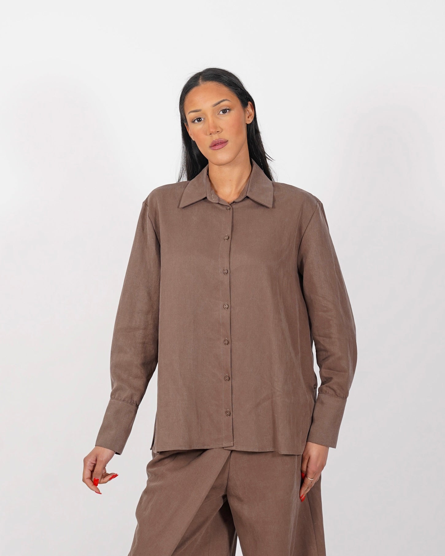 Camicia over con dettaglio sul lato - Desideria